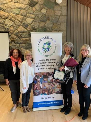 Lynda Edmonds with Board Directors Ruby Campbell, Lorelei Kesteven, and Kathryn Petersen