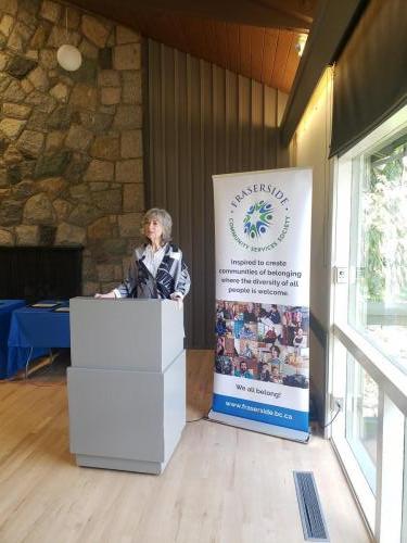 CEO Lynda Edmonds initiates the training day with opening remarks about Fraserside and our work around Truth and Reconciliation
