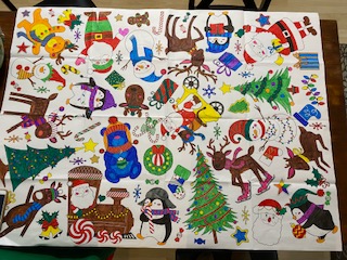 Delta House residents also had a fun activity of a colorable table cloth that was a hit!